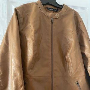 Colleen Lopez Peplum Faux Leather Jacket